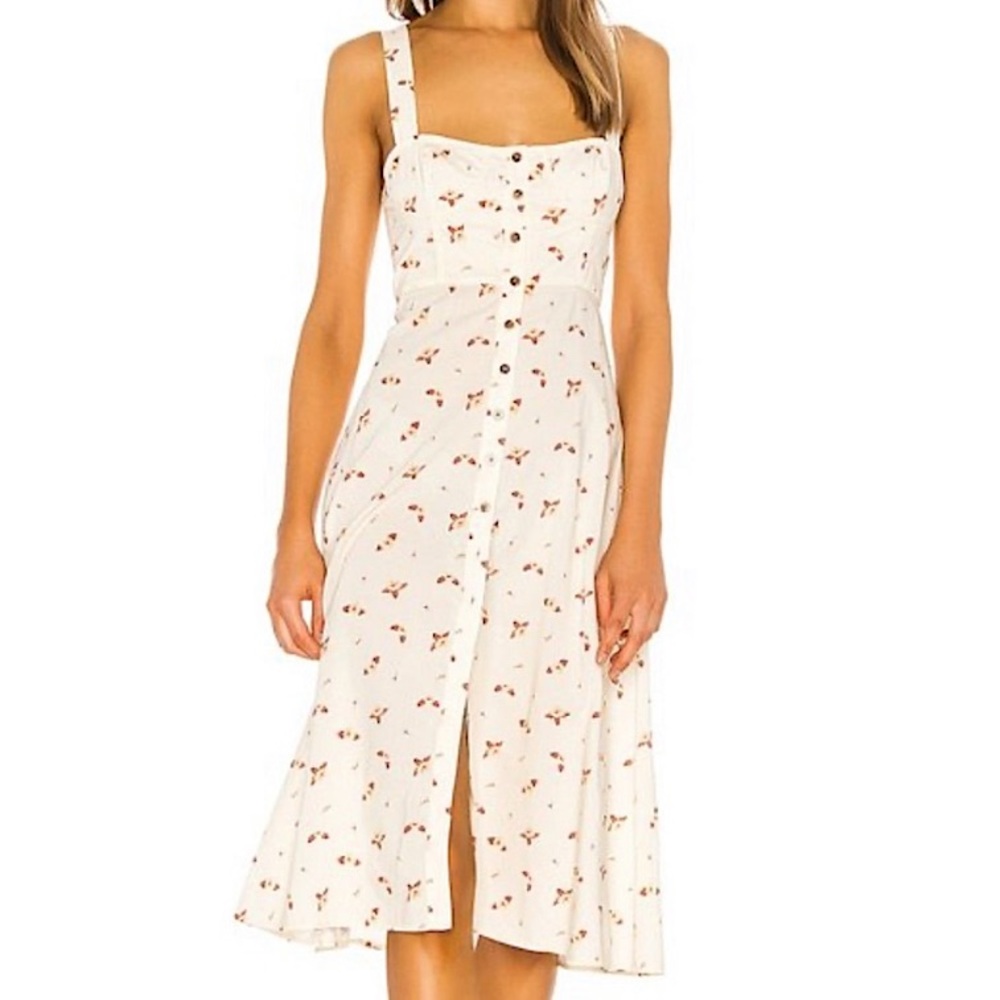 WeWoreWhat Harper Floral Midi Dress in white